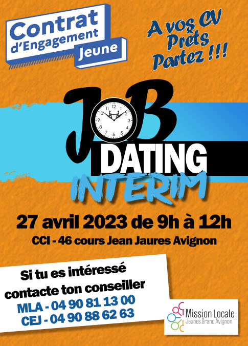 Affiche Job Dating Intérim, 27 avril 2023
